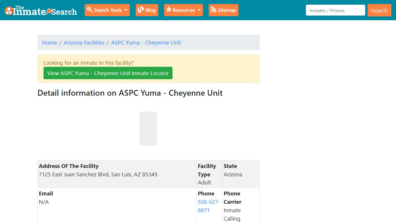 Information on ASPC Yuma - Cheyenne Unit